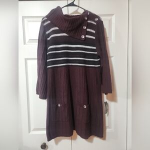 Elegant Women's Purple Sweater with Button Accents